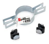 Fascetta morsetto centrale 48 mm argento per pali recinzione, fascette metalliche robuste, fascette stringitubo per montaggio reti e pali per recinzioni in ferro, accessorio resistente Lun Fix