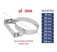 FASCETTA MURALE IN ACCIAIO INOX AISI304 STAFFA PER TUBO CANNA FUMARIA MONOPARETE