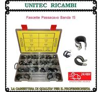 Fascetta passacavo in acciaio banda 15 cassetta assortimento scatola da 62 pz.