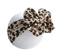 Fascetta per Capelli Neonata con Fiocco in Velluto-Fascia per capelli Bambina (da 3 a 18 mesi) (Leopardato, da 3 a 18 mesi)