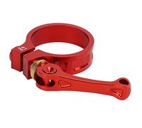 Fascetta per reggisella da 41 mm, collare per reggisella a sgancio rapido in lega di alluminio CNC per biciclette pieghevoli con tubo della sella da 33,9 mm, leggero e aderente per (Rossa)