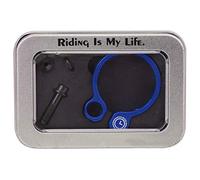 Fascetta per sella in lega di alluminio e titanio con dado a vite, clip per sella da bicicletta per mountain bike e bici da strada, design cavo leggero disponibile in 3 colori e 2 ((31,8 mm blu))