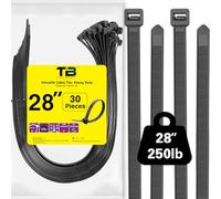 Fascetta Plastica Ultralunga 700mm x 12,4mm Grande Fascette Elettricista Cravatta con Cerniera Nera per Impieghi Gravosi, Fascetta in Nylon Nero, 30 Pezzi Fascette Ultra-Lunga Ziptie