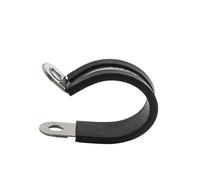 Fascetta rigida rinforzata per tubi, Staffa fissa for fascetta stringitubo for montaggio su tubo con clip a P rivestita in gomma in acciaio inossidabile 304(Dia18(4pcs))