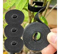 Fascetta stringicavo in nylon per piante da giardino, autoadesiva, 200 cm, regolabile, con gancio, colore nero