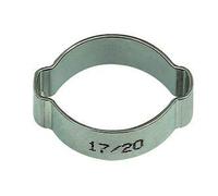 Fascetta stringitubo a 2 orecchie, in acciaio inox 1.4301 (W4), campo di serraggio 7,0-9,0 mm, larghezza banda 6,0 mm