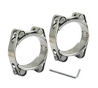 Fascetta stringitubo a T resistente, 60-70 mm, in acciaio inossidabile 304, a doppia testa, a doppio strato, fascette stringitubo, larghezza 20 mm (2 pezzi con chiave)