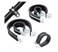Fascetta stringitubo con clip a P rivestita in gomma 10 pezzi | Morsetto for cablaggio con staffa for tubo in acciaio zincato, diametro 6-50 mm, larghezza 15 mm(15mm wide-40mm-5pcs)