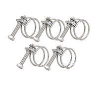 Fascetta stringitubo regolabile in acciaio inossidabile 60-65 mm a doppio filo di fissaggio universale per tubo idraulico clip 201 in acciaio inossidabile per tubo flessibile (36-40 mm)