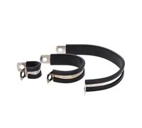 Fascetta stringitubo tipo R rivestita in gomma in acciaio inossidabile 304 | 15 mm di larghezza, 0,6 mm di spessore, foro for vite, 6,4 mm, smorzatore di vibrazioni, morsetto for tubo.(Diameter 26mm)