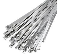 Fascette 10 20 100 Pcs Fascette metalliche in acciaio inossidabile Fascette di scarico Rivestite con chiusura in metallo Zip-scarico Fascette di bloccaggio multifunzionali Fascette Cavi(20PCS,4.6x1000