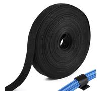 Fascette a Strappo 15m x 10mm, Fascette Fermacavi Riutilizzabili Cinghie Fermacavi per Cable Management Lunghezza Di Taglio Libera Fascetta Cavi, per Organizzare Cavi, Zaino, Tubi Flessibili, Nero