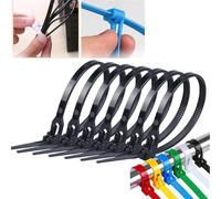 Fascette autobloccanti in nylon di alta qualità, fascette regolabili con cerniera, resistenti, per la gestione dei cavi, fascette riutilizzabili (nero (100 pezzi), 8 x 500 mm)