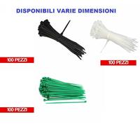 FASCETTE CABLAGGIO CF 100pz - varie dimensioni e spessori - BIANCO-VERDE-NERO