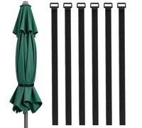 Fascette Cablaggio Riutilizzabili,6 PCS Cinghie per Ombrellone,Cinghie Regolabili per Ombrellone,Patio Umbrella Tie Strap Nero Multiuso Riutilizzabile Autoadesivo Fissaggio per Ombrelloni da Spiaggia