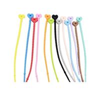 Fascette Cavi 20 pezzi di colla morbida colorata arrotolata con ciondolo for gioielli fai da te a forma di amore, portachiavi