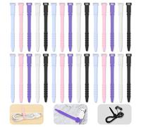 Fascette con cerniera in silicone, riutilizzabili da 11,4 cm, 30 fascette in gomma per la gestione dei fili, organizer per cavi elastiche per casa, ufficio, tavolo, scrivania (11,3 cm, 30 pezzi