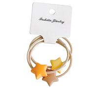 Fascette elastiche per capelli a forma di cuore/stella per capelli, per ragazze, 50 mm di diametro, giallo e blu