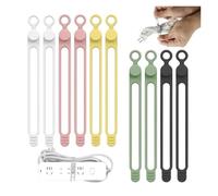 fascette elettricista Fascetta fermacavi in silicone, organizer for cavi, fascette, fascetta riutilizzabile, for da viaggio, elastica carina(Multicolor B 10pcs)