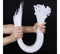 Fascette Elettricista Plastica Bianche 100 Pezzi 650 x 8,8 mm Lunghe Fascette Fermacavi Nylon per La Gestione dei Cavi Giardinaggio