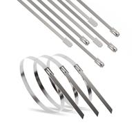 Fascette ERKO in acciaio inox 200 x 4,6 mm 100 pz. Fascette professionali multiuso in acciaio inox, resistenti ai raggi UV, resistenza alla trazione fino a 190 kg.