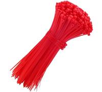 Fascette fermacavi, 400 mm x 7,6 mm, confezione da 100, in nylon rosso di alta qualità, multiuso, con meccanismo autobloccante, per casa, giardino, ufficio e fai da te
