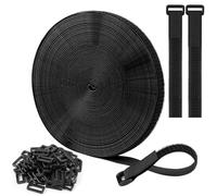 Fascette Fermacavi Da 10m X 2cm Con 60 Fibbie, Fascette Riutilizzabili, Cable Management, Lunghezza Di Taglio Libera Fascetta Cavi, Può Essere Utilizzato Per Organizzare Cavi