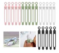 Fascette fermacavi, Fascette fermacavi riutilizzabili da 20 pezzi, Fascetta per cavi in silicone, Gestore cavi multifunzione, Finitore cavi in pelle elastica, Portacavi per casa, ufficio