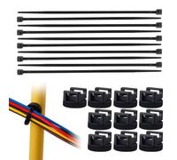 Fascette Fermacavo con Base,Base per Gestione Cavi - Set Fascette Magnetiche - Per Scrivania, Auto, A Lato Del, Comodino, Parete, Ufficio, Dormitorio