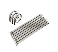 Fascette in acciaio inossidabile 100 pz Metallo A Prova di Ruggine autobloccante Zip Fascetta 4.6/7.9mm Portacavi Fibbia di Serraggio Della Cinghia In Acciaio Inox fascette di cablaggio(4.6x450mm)