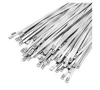 Fascette in acciaio inossidabile Fascette fermacavi in acciaio inossidabile 304 da 100 pezzi, autobloccanti, 4,6/7,9 mm, cinghia(4.6x550mm)