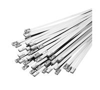 Fascette in acciaio inossidabile Fascette fermacavi metalliche in acciaio inossidabile da 100 pezzi, 7,9 mm, 100-1000 mm, fascette multifunzionali con chiusura zip e scarico.(7.9x500mm)