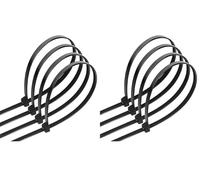 Fascette in nylon 3,6 x 250 mm, 40 pezzi, colore nero, ideali per il fissaggio e l'organizzazione di cavi e oggetti in casa e in ufficio. (Confezione da 2)