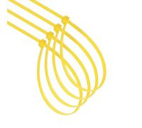 Fascette in nylon 4,8 x 350 mm (30 pezzi) gialle, ideali per l'organizzazione e il fissaggio di cavi e oggetti.