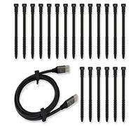 Fascette in silicone con cerniera riutilizzabili, 20 fascette per cavi in gomma per la gestione dei fili, organizer per cavi elastici per scrivania da tavolo da casa, ufficio, 20 pezzi, nero)