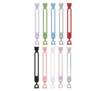 Fascette in silicone - Set di 10 fascette elettriche in silicone, cavi elastici, riutilizzabili, per il fissaggio per computer, auto, cucina, viaggi, casa, scrivania