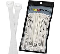 Fascette ISOLATECH trasparenti resistenti ai raggi UV 200 pezzi 400 mm x 4,8 mm grandi piccole sottili extra forti antistrappo bloccabili selezione set di nylon di qualità industriale