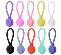 Fascette magnetiche in silicone, 10 pezzi Fascette magnetiche riutilizzabili Organizer con clip in silicone per l'organizzazione e la gestione dei cavi (10 colori)
