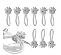 Fascette magnetiche in silicone, flange magnetiche | 10 fermacavo in silicone a forma di palma | Gestione dei cavi, segnalibri per libri, cinghie per cavi riutilizzabili per raggruppare e organizzare