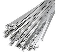 fascette metalliche, Ca 10 20 100 pezzi in acciaio inossidabile, rivestimento in metallo con chiusura a zip, multifunzionale in(10pcs,200mm x 4.6mm x 0.25mm)