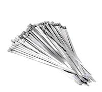 fascette metalliche, Ca 10 20 100 pezzi in acciaio inossidabile, rivestimento in metallo con chiusura a zip, multifunzionale, 60(60pcs,4.6 mmx400mm)