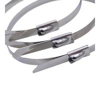 Fascette metalliche, Ca 10/30 pezzi in acciaio inossidabile riutilizzabile autosigillante anello di fissaggio fascetta multiuso metallo organizzatore for cavi 30(15pcs,4.6mm*800mm)