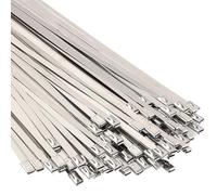 fascette metalliche, Fascetta stringicavo autobloccante in acciaio inossidabile Ca 304, lunghezza 400/500 mm, multiuso, in metallo, for scarico, con bloccaggio, 100 pezzi(500mm)