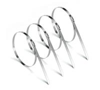 Fascette metalliche, Fascette metalliche autobloccanti in acciaio inossidabile Ca 304 da 4,6 mm, resistenti alle alte temperature, 100 pezzi
