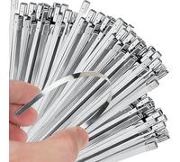 Fascette metalliche, Fascette stringicavo in acciaio inossidabile argentato for tubi di scarico, resistenti, autobloccanti, 40 pezzi(60pcs,4.6 * 300mm)