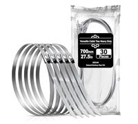 Fascette Metalliche in Acciaio Inox,700x10mm,30Pz Deecam Fascette Stringicavo per Cavi Elettrici,Giardinaggio, Tende da Sole e Avvolgimenti Scarico,Fascette per Cavi Elettrici e Tubi