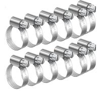 Fascette Metalliche Stringitubo 10-16 mm,12 Pcs Morsetto per Tubo Regolabile in Acciaio Inox Connettori Tubo con Fascette Stringitubo per Cavi Rubinetto Domestico Tubazioni Fissaggio