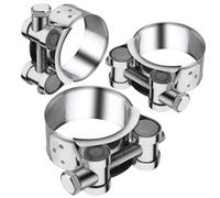 Fascette Metalliche Stringitubo 23-25mm Fascette Stringitubo Inox 3 Pezzi Scarico Moto Morsetto Fascetta Stringitubo Fascetta di Scarico Turbo Fascette Metalliche a Vite per Accessori Tubi Scarico