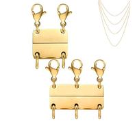 Fascette multiple sovrapposte | Fermagli multipli per sovrapposizione di collane, Set di 2 chiusure magnetiche per catene impilabili da uomo e donna