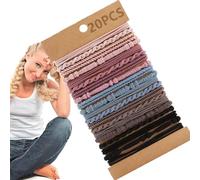 Fascette Per Capelli - Bracciali Boho Non Dannosi - 20 Pezzi per Capelli Spessi - per Donne Ragazze Yoga Sport e Vita Quotidiana